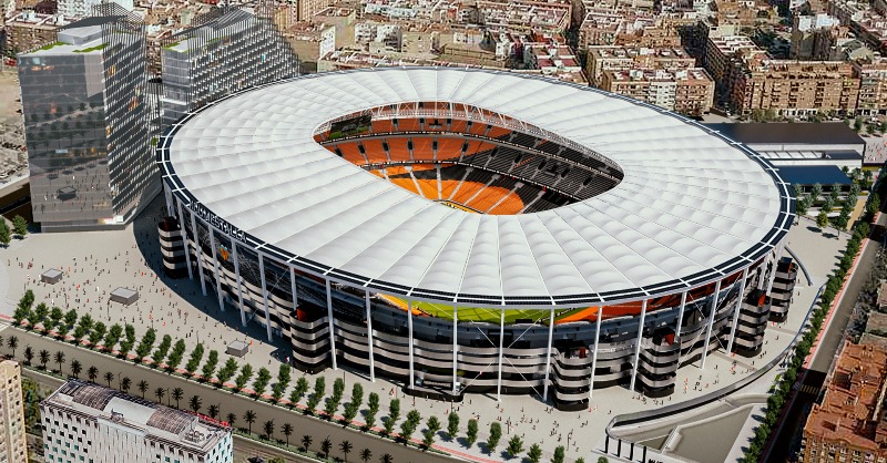 valenciacf's tweet photo. COMUNICADO OFICIAL | El @valenciacf culmina con éxito la financiación de 322 millones de euros para el Nou Mestalla, que será uno de los estadios más grandes de Europa