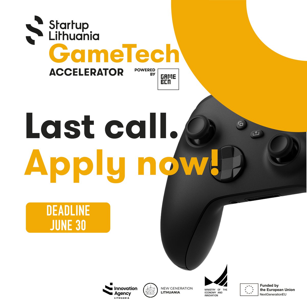 ⏰ Only 4 days left to apply for our Lithuania #GameTech Accelerator!

This is your final chance to access expert mentorship, funding, industry connections and all the support you need to take your game to the next level. 🎮

Applications closing on June 30, apply now and