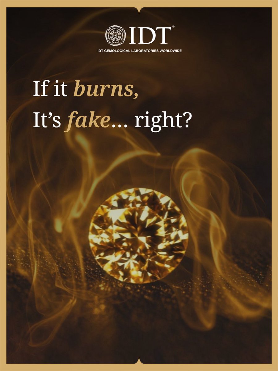 IDTWORLDWIDE's tweet image. Think a burned diamond is fake? Think again! 
Real diamonds can burn under extreme heat. Trust IDT&apos;s scientific testing for authenticity, not outdated myths. 

#IDT #diamondtesting #idtcertified #idtkaraya #trustidt #insistonidt #idtcertified