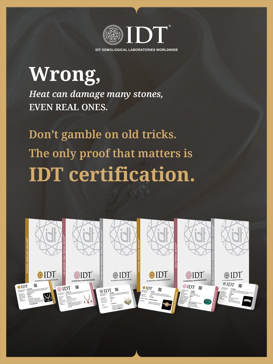 IDTWORLDWIDE's tweet image. Think a burned diamond is fake? Think again! 
Real diamonds can burn under extreme heat. Trust IDT&apos;s scientific testing for authenticity, not outdated myths. 

#IDT #diamondtesting #idtcertified #idtkaraya #trustidt #insistonidt #idtcertified