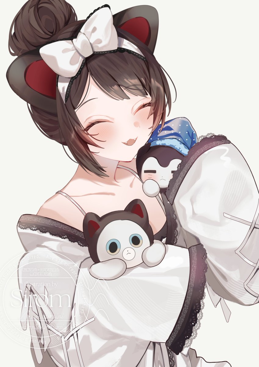戌亥とこ 「ちなみに並べるとかわよだよ」|しろむのイラスト