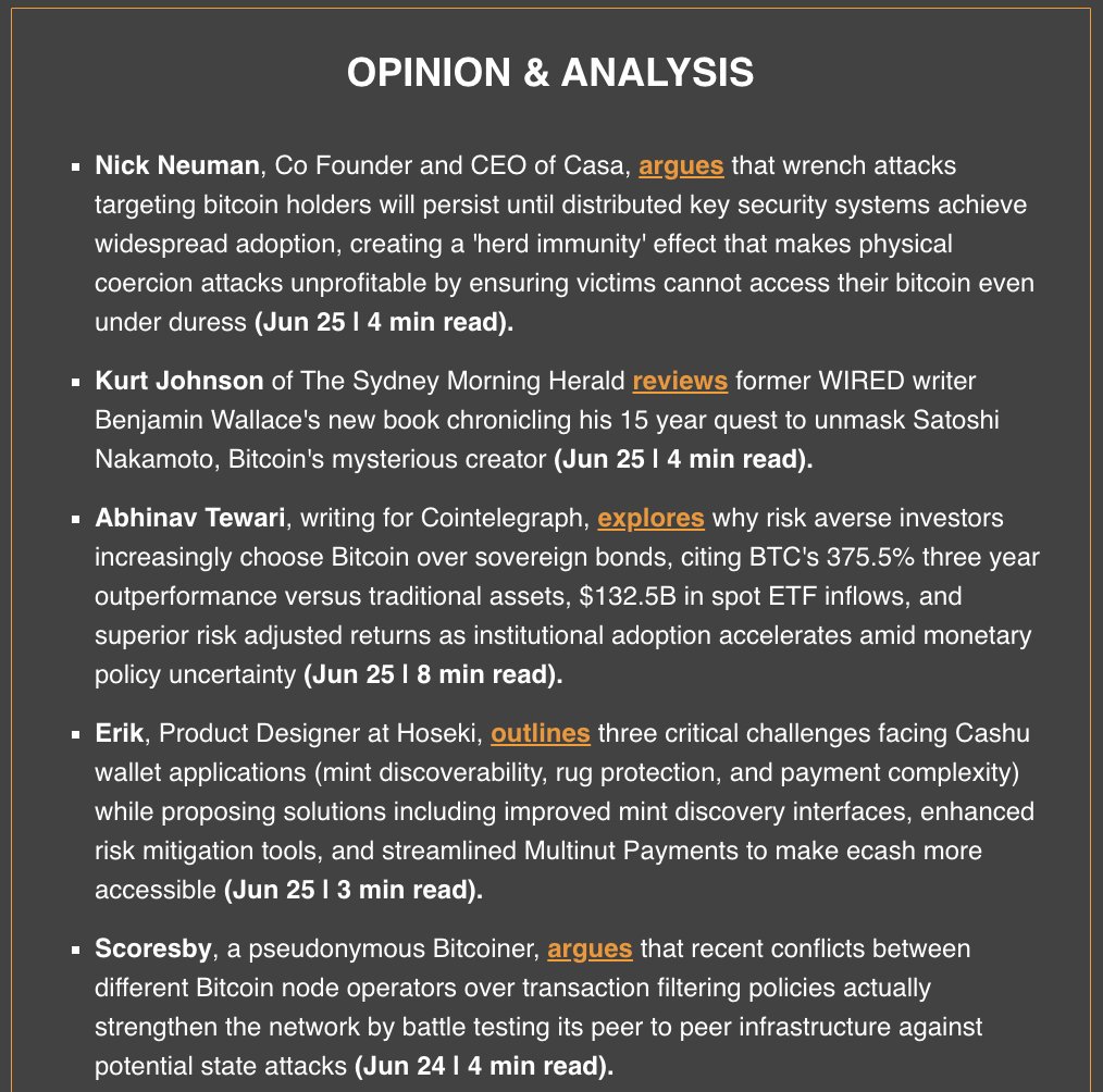 Issue #286 of Your Daily Bitcoin Breakdown newsletter is now live! Check out today’s top stories and a sneak peek at the latest Opinion &amp; Analysis section. Full issue available here: btcbnews.com/286 #BitcoinOnly
