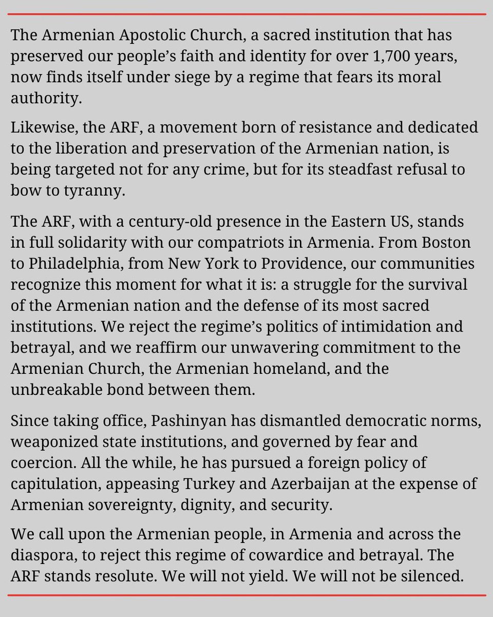 ARF Eastern Region Central Committee statement in English.