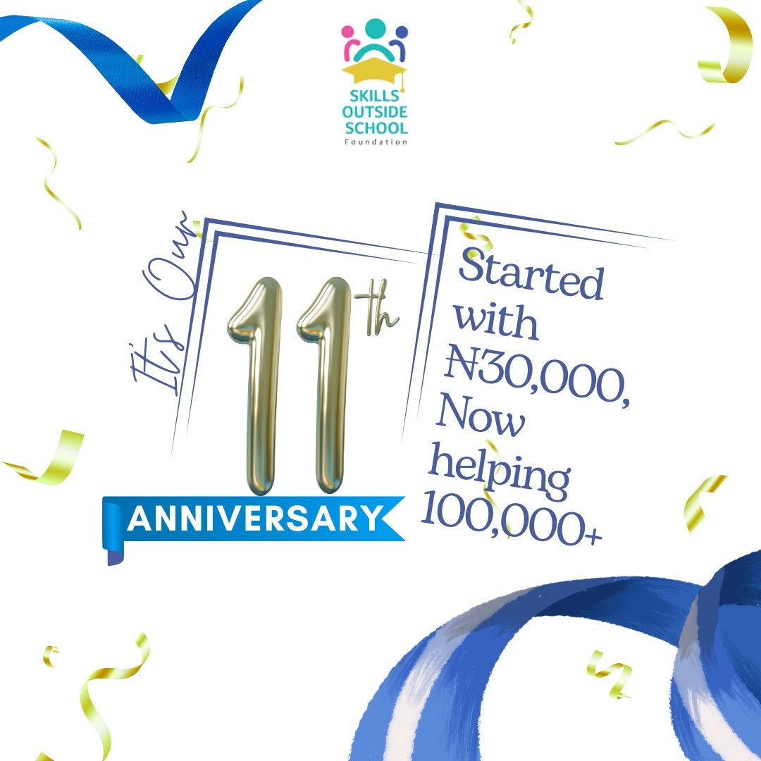 SOS_Foundation1's tweet photo. 11 Years of Impact. 

From a ₦30K seed to impacting 100K+ lives across 17+ countries 
SOSF has spent 11 years disrupting development and redefining philanthropy across Africa.

Here’s to building systems that work.
Here’s to more impact.
#SOSFAt11 #11YearsOfImpact #AfricaForward https://t.co/KlDfYNNAHS
