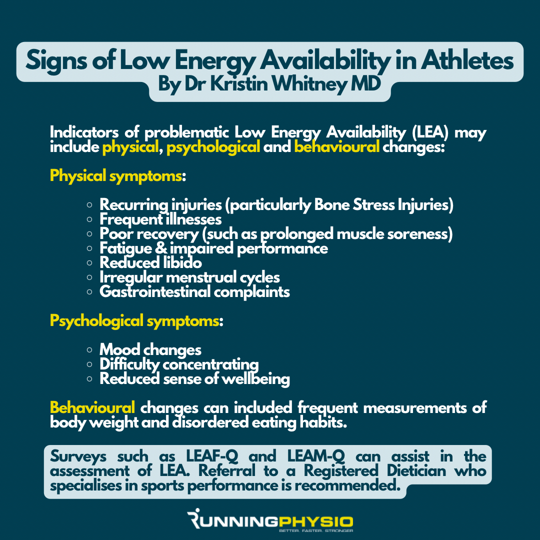 Low Energy Availability is detrimental for athlete health and performance. Be sure to spot the signs and arrange the right support.
