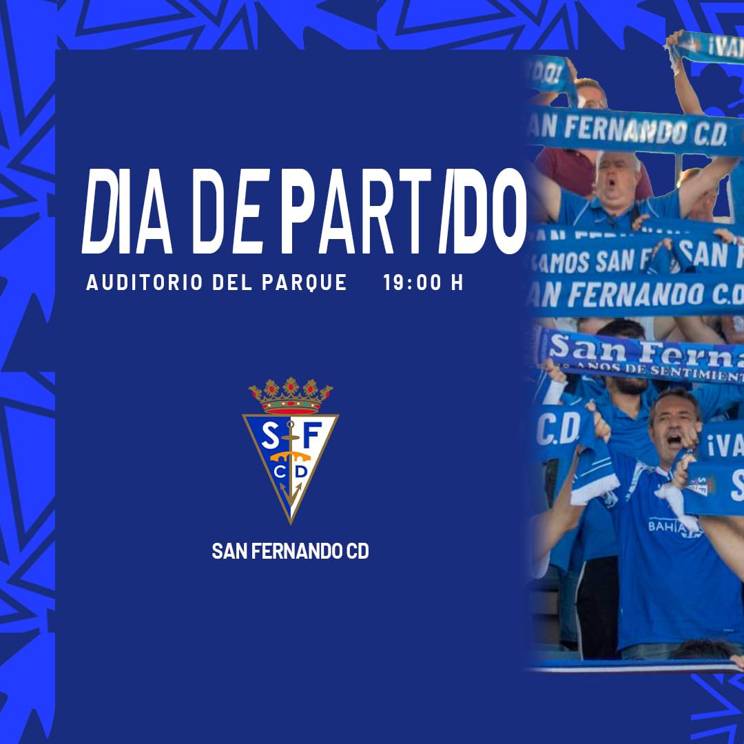 💙 ¡Hoy jugamos, azulinos!

⚽️ DÍA DE PARTIDO

📅 Jueves, 26
⌚️ 19:00
🏟️ Auditorio del Parque Almirante Laulhé

Para este partido:

¡Estamos TODOS convocados!

🔵⚪💙⚪🔵

#UnionYFuerza 
#SOSSFCD 
<a href="/SanFernando_CD/">San Fernando CD</a> 

🛑 ¡Comparte esta publicación!