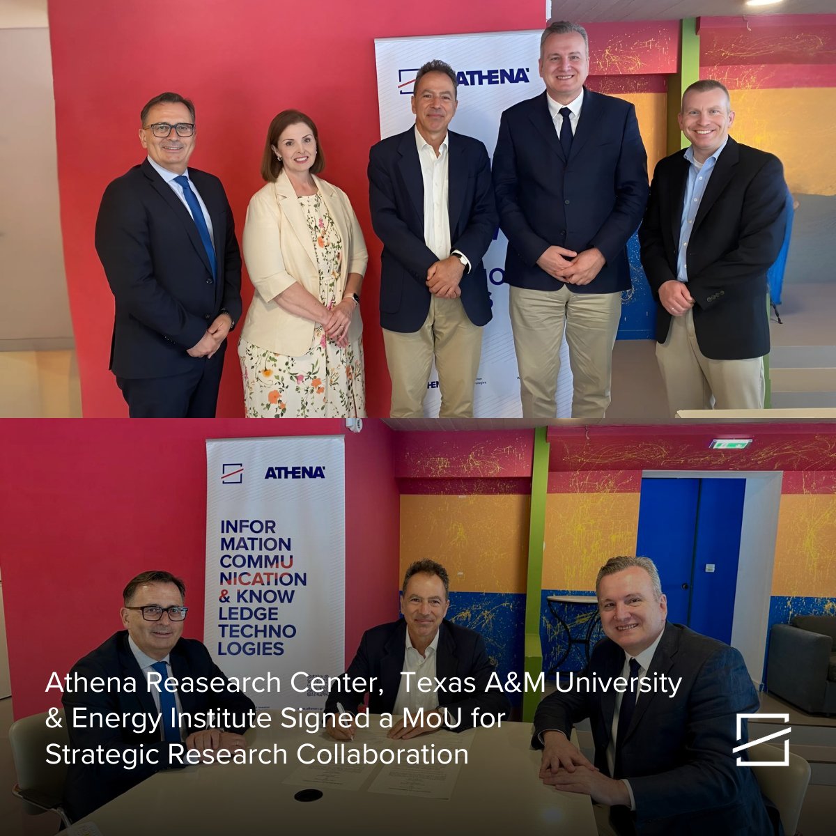 athenaRICinfo's tweet image. 🤝 The Athena Research Center, Texas A&M University, & Texas A&M Energy Institute have signed a five-year MoU to foster joint research, academic exchange, & innovation. Signed in Athens on June 23, 2025.
➡️ More: bit.ly/4kflZzd
#AthenaRC #TexasAM #TexasAMEnergyInstitute
