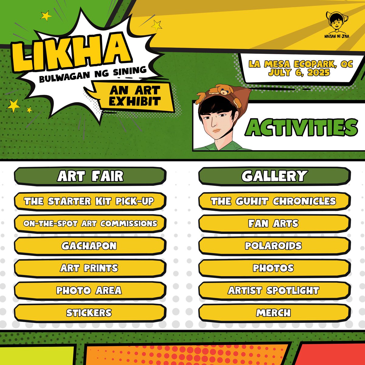 maisaniJah's tweet photo. 🎨 LIKHA: Bulwagan ng Sining

Your mission briefing is here! 

LIKHA brings art, heart, and everything in between as we honor Justin’s birthday with a full lineup of creatives, crafts, and community.
 
It's more than an exhibit. It’s a celebration. A story we’re creating together. See you there!

Register now: https://t.co/eddT57U7Vb

@SB19Official  #SB19
@justintdedios #SB19_JUSTIN
#TheGuhitChronicles