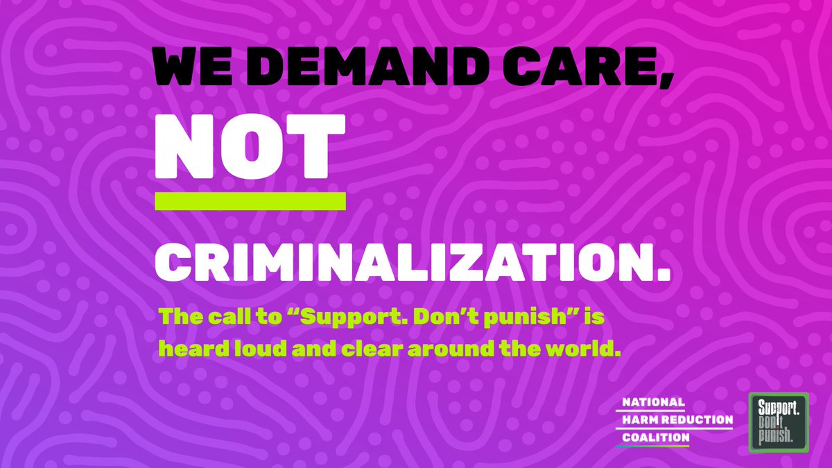 HarmReduction's tweet image. 🧵The so-called "#WarOnDrugs" is a war on us. We demand &amp;amp; deserve our rights to health care, #BodilyAutonomy, &amp;amp; well-being to be respected &amp;amp; honored this "#SupportDontPunish" Day of Action. Worldwide, we're elevating the call to save lives &amp;amp; support people who use drugs.