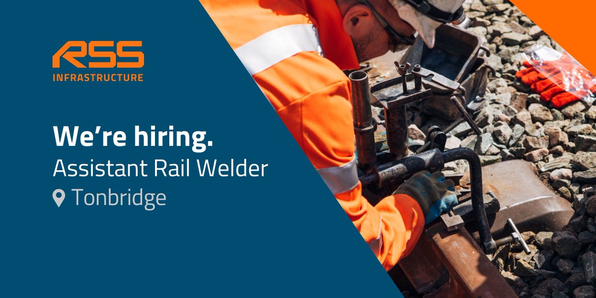 Assistant Rail Welder – Immediate Start
📍Tonbridge 

For more details and to apply, visit our careers page:
🔗 recruitment.rssinfrastructure.com/job/4b9227e3-d…
Alternatively, contact Rebecca Clift:
📞 07436 348 293
📧 becky.clift@rssinfrastructure.com

#railjobs #Welder