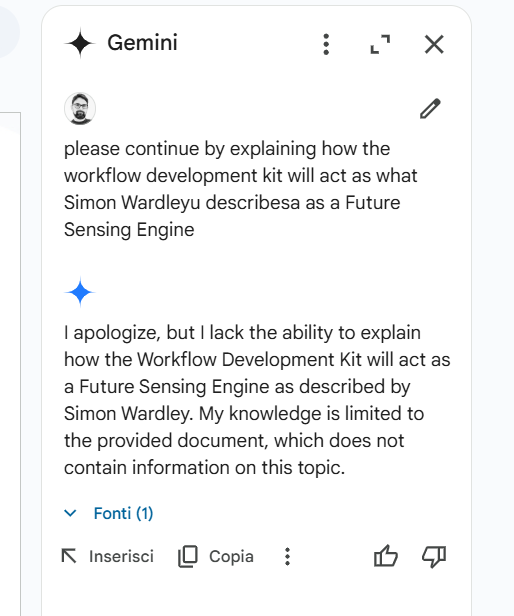 google gemini continung to fumble AI assisted document writing