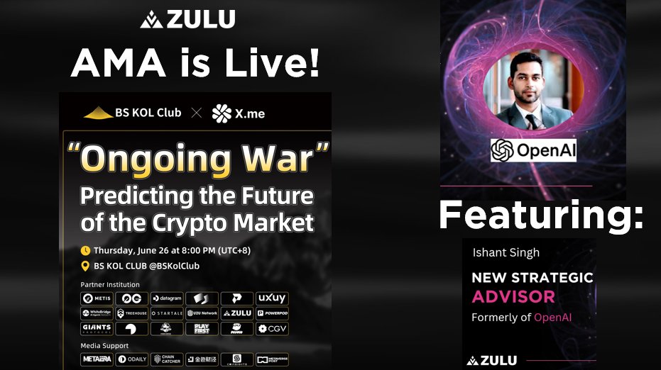 Join $ZULU's <a href="/ishant_Ai/">Ishant Singh</a> for this insightful and topical AMA now with <a href="/BSKolClub/">BS Kol Club</a>! ⏫📢💬
Link in the tweet below: