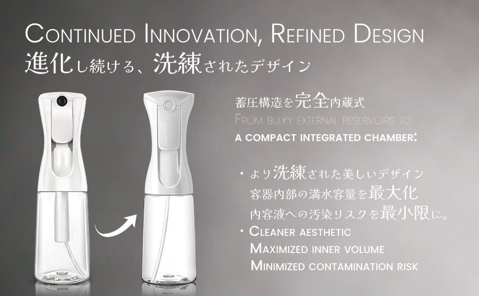 MISTIFI_INFO's tweet photo. 🌿【新しいミスト体験】
洗練されたデザイン＆進化した機能✨
✔️ 内蔵チャンバーで見た目スッキリ
✔️ 内容液への汚染リスクを最小限
✔️ 内容量は最大化

💧 ガス不使用／BPAフリー／詰替え可能
地球にも健康にもやさしいスマート設計🌎

#ミスティフィ　#エコ #サステナブル #デザイン賞 #BPAフリー https://t.co/5Mzackd5ax