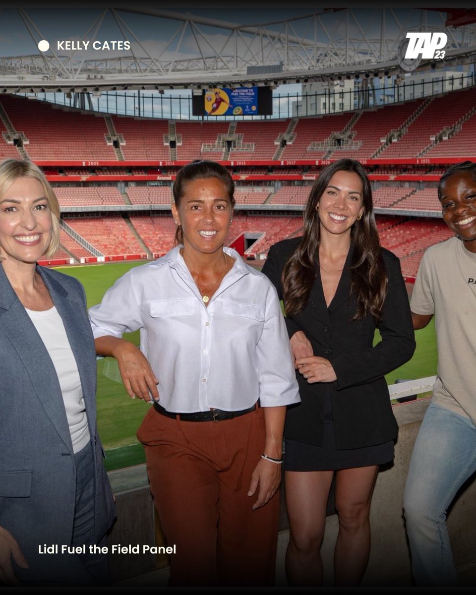 _tap23's tweet image. Great to see Kelly Cates hosting the ‘Fuel the Field’ panel for @LidlGB at Emirates Stadium. Leading an important conversation around nutrition and support in the women’s game as we look forward to the 2025 Women’s EUROs.
#WEURO2025 #KellyCates #TaP23