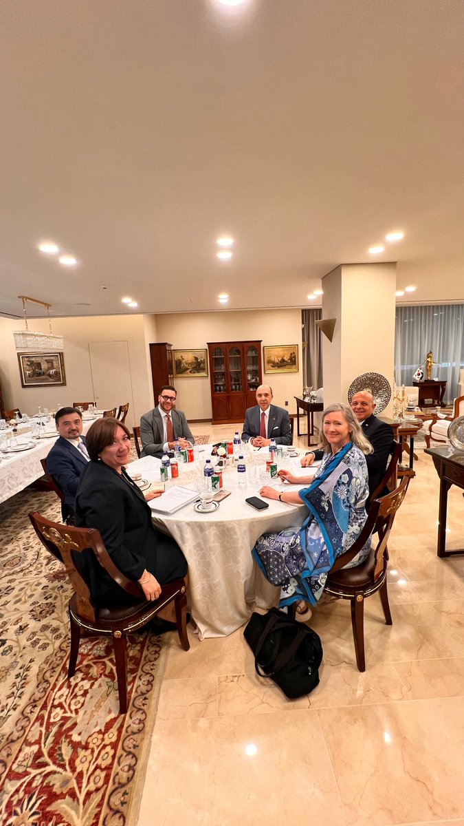 DipcorpsKorea's tweet photo. CDC held its regular meeting today at the Residence of H.E. Khaled Abdel Rahman, Ambassador of 🇪🇬. 
A special plaque was presented by the Dean, H.E. Chafik Rachadi, Ambassador of 🇲🇦, in recognition of Amb. Rahman’s dedicated service as Ambassador and CDC Secretary. https://t.co/ttoYPQGd7j