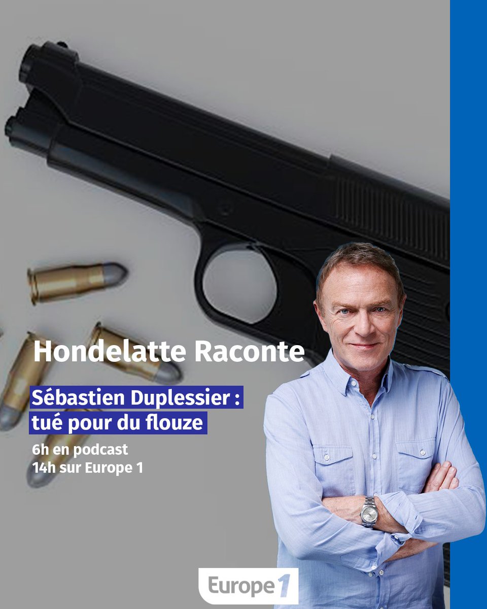👉Sébastien Duplessier : tué pour du flouze
📍6h en #podcast
📍14h sur <a href="/Europe1/">Europe 1</a>
2016 à Compiègne dans l'Oise, Sébastien Duplessier est tué de 4 balles dans la tête. 
Invité : Me Varin, avocat de la partie civile
#hondelatteraconte
<a href="/hondelatte/">HONDELATTE</a>