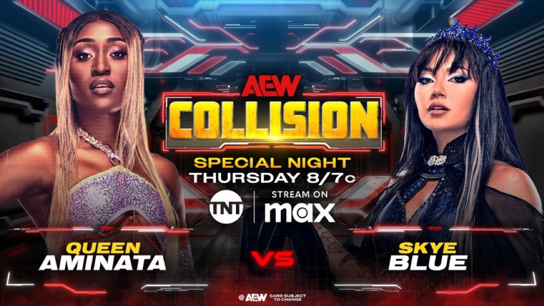 Liv4SkyeBlue 💙💜 (@liv4skyeblue) on Twitter photo Skye Blue back in action tonight! 
#AEWCollision 💙🩵 Skye Blue back in action tonight! 
#AEWCollision 💙🩵
