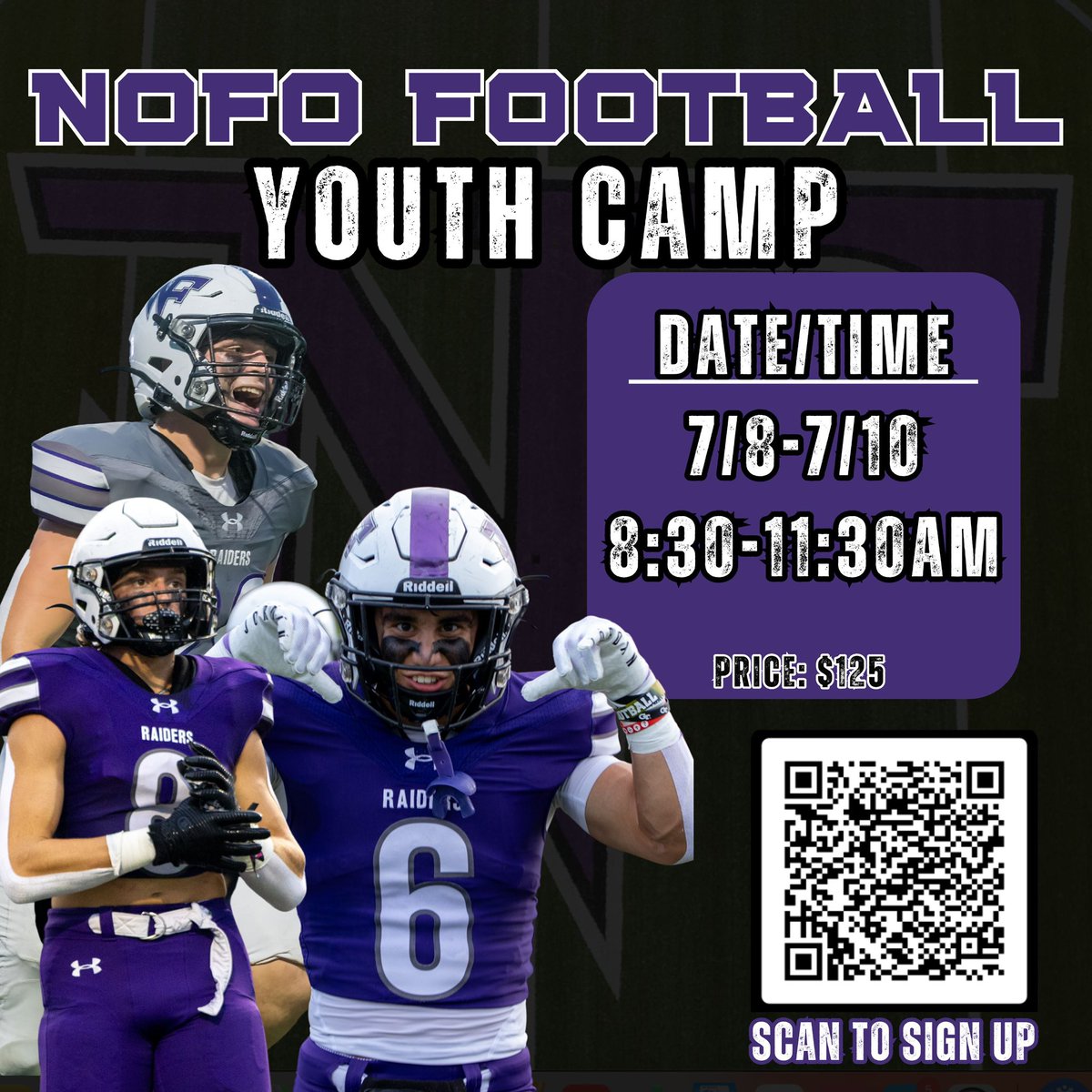 Looking forward to seeing our young Raiders at camp in just a couple weeks! Sign up today.