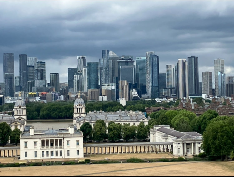 London looking grey but still beautiful from The royal borough of Greenwich 👌
