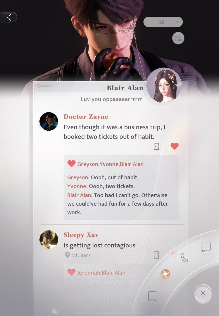 Love their energy😔💖 
#zayne #LoveandDeepspace #loveanddeepspacefanart #lads #greyson #yvonne