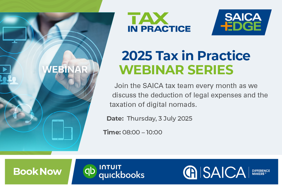 📹 SAICA Tax in Practice ~ 3 July 2025 lnkd.in/d7hiNEjw via <a href="/YouTube/">YouTube</a> 
Join the SAICA Tax team every month as they discuss and analyse recent tax developments with regular guest panelists joining to share their insights on specific matters. An early morning start means you