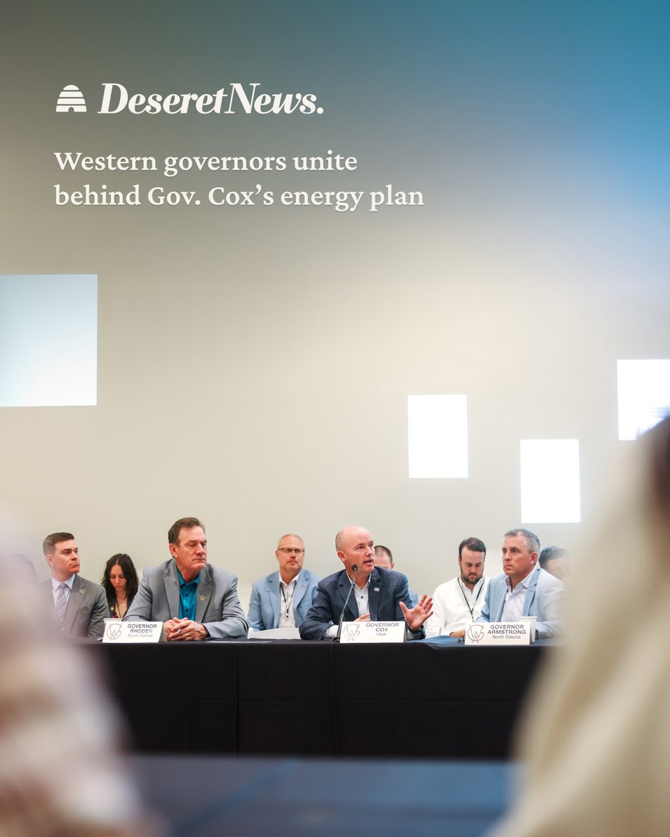 Governor Cox (@govcox) on Twitter photo It’s been nearly 50 years since we’ve had a moment like this: surging demand, available capital, and the political will to build. It’s time for a new era of American energy abundance.
More on my new initiative as <a href="/westgov/">Western Governors' Association</a> Chair here: deseret.com/politics/2025/… It’s been nearly 50 years since we’ve had a moment like this: surging demand, available capital, and the political will to build. It’s time for a new era of American energy abundance.
More on my new initiative as <a href="/westgov/">Western Governors' Association</a> Chair here: deseret.com/politics/2025/…