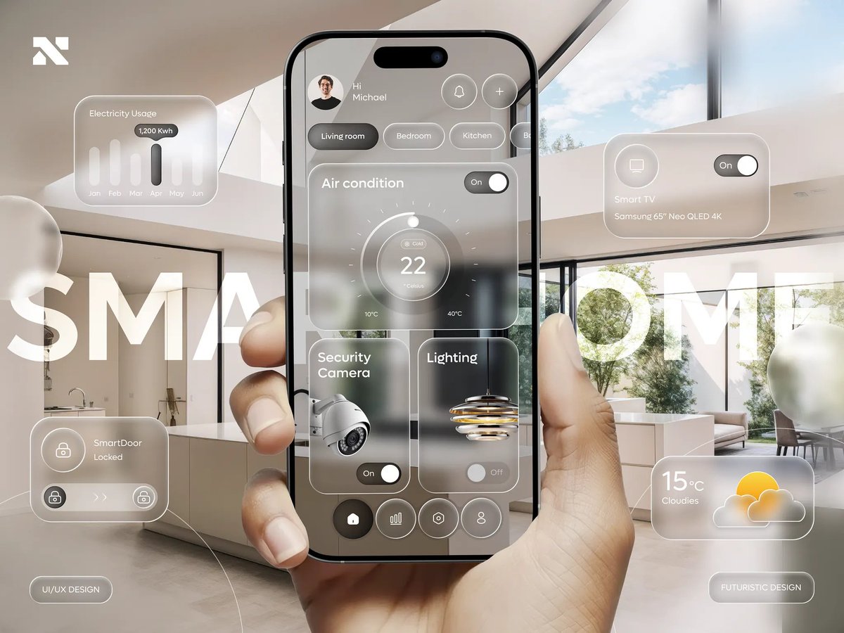 orizondesign's tweet photo. 🏠 Control your home in style
This Liquid Glass design is a next-gen smart home app—it combines transparency and intuitive controls.
By Angel Villanueva for Orizon🤩
#SmartHom #LiquidGlass #iOS26 #Apple #iOS #UIUXDesign #MobileAppDesign #Glassmorphism #OrizonDesign https://t.co/toggLPEIms