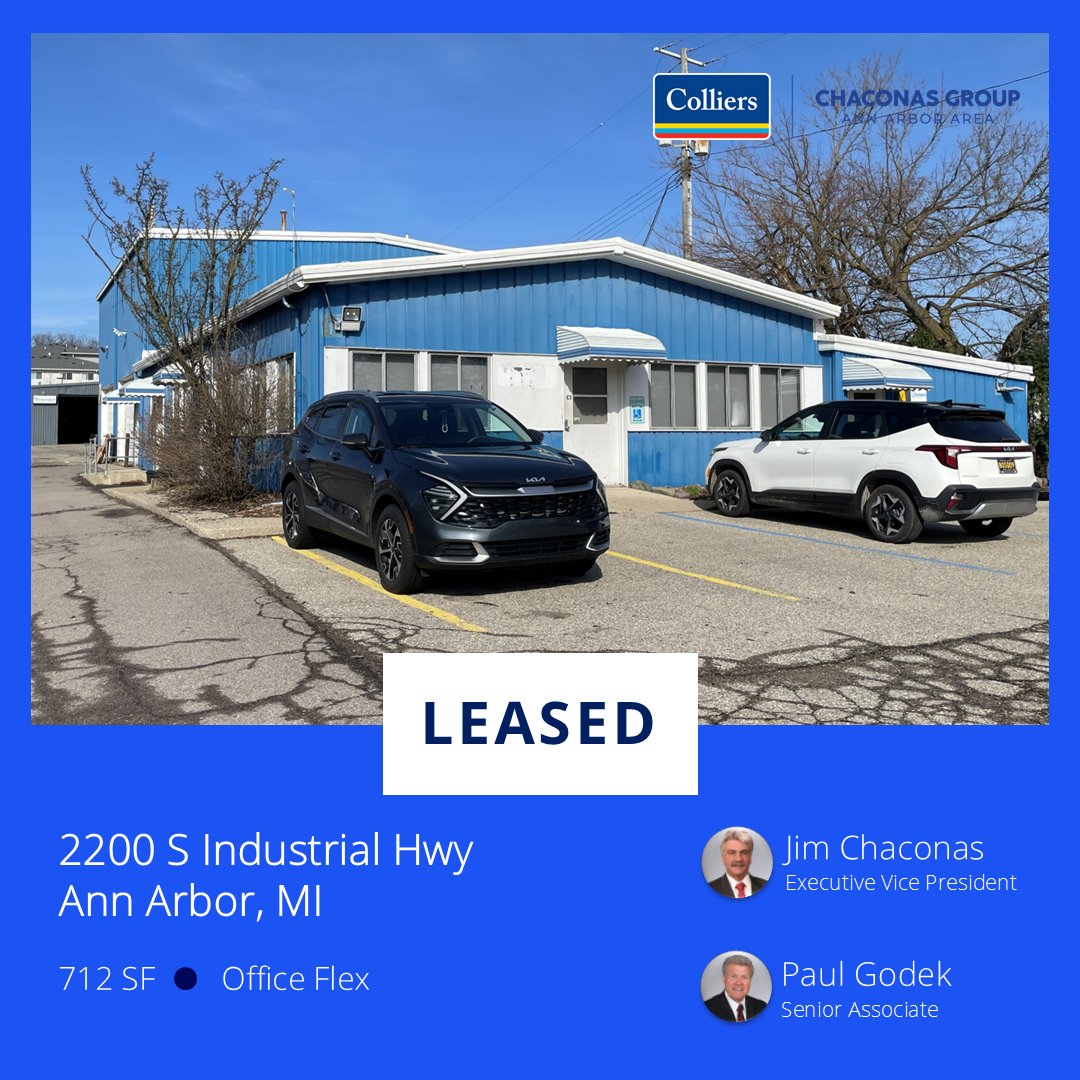Teamwork at its best! Our partners Paul Godek &amp; Jim Chaconas leased office space on S Industrial Hwy, Ann Arbor. They guided the tenant through a successful relocation—representing both sides of the deal. A successful match thanks to local market expertise and collaboration.
#CRE