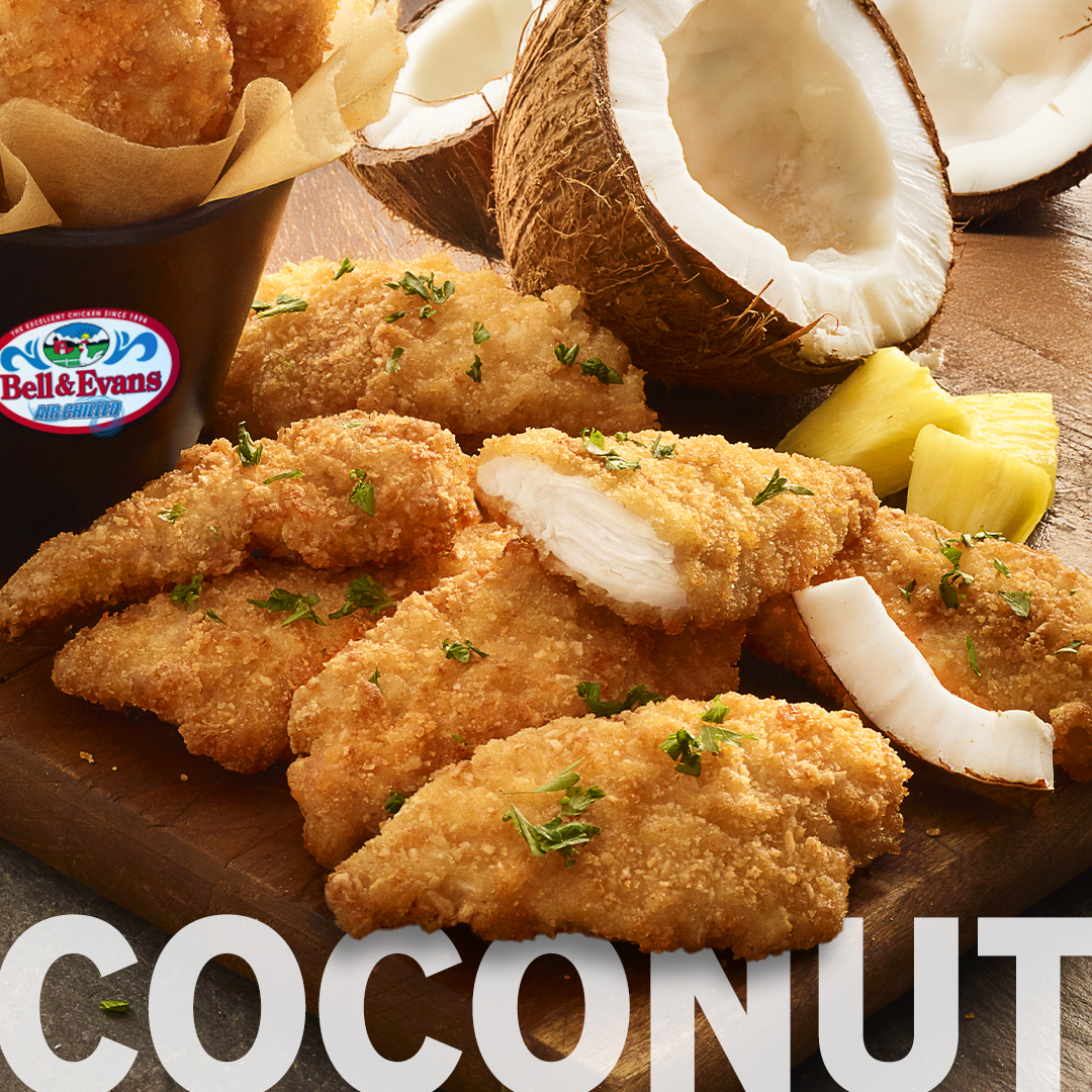 It’s National Coconut Day, and we’re going coco for our crispy Coconut Chicken Tenders! 🥥🍗 Golden, crunchy, and island-inspired—perfect for dipping, snacking, or stealing the spotlight at dinner.

#BellandEvans #TheExcellentChicken #NationalCoconutDay #ChickenTenders
