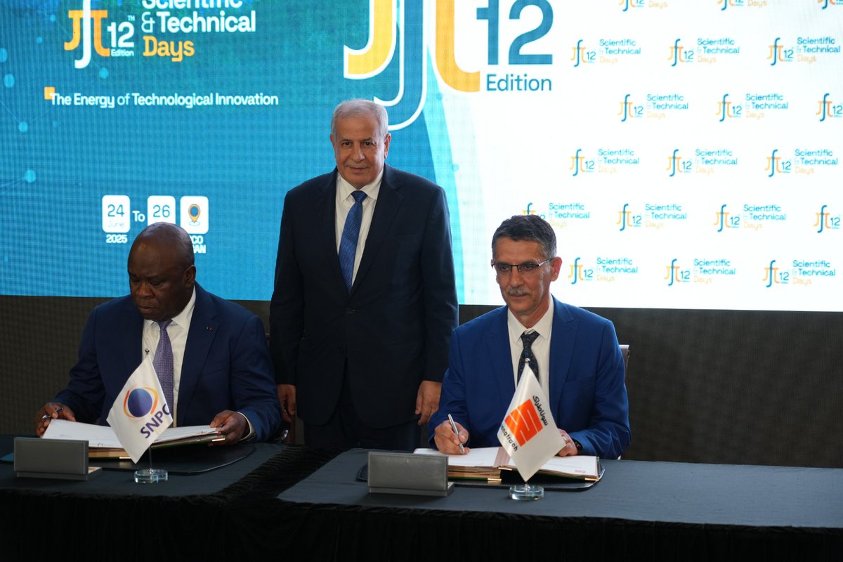 SnpcGroupe's tweet image. Coopération régionale : la SNPC renforce la formation des talents congolais

Dans le cadre des Journées Scientifiques et Techniques de la @sonatrach_dz , tenues en juin 2025 à Oran, une délégation SNPC, dirigée par @OmingRaoul, notre Directeur Général, a signé un partenariat…