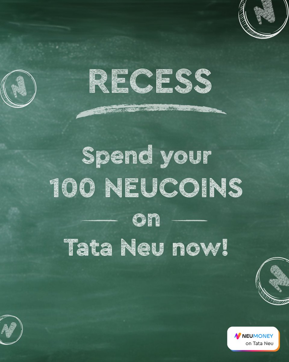 Never stop learning, never stop saving! 💰

Spend smart by linking your RuPay Credit Card to Tata Neu UPI. Make your usual transactions and get 100 NeuCoins! 🤩
1 NeuCoin = ₹1 in savings

Get more with every spend only with NeuMoney on Tata Neu!