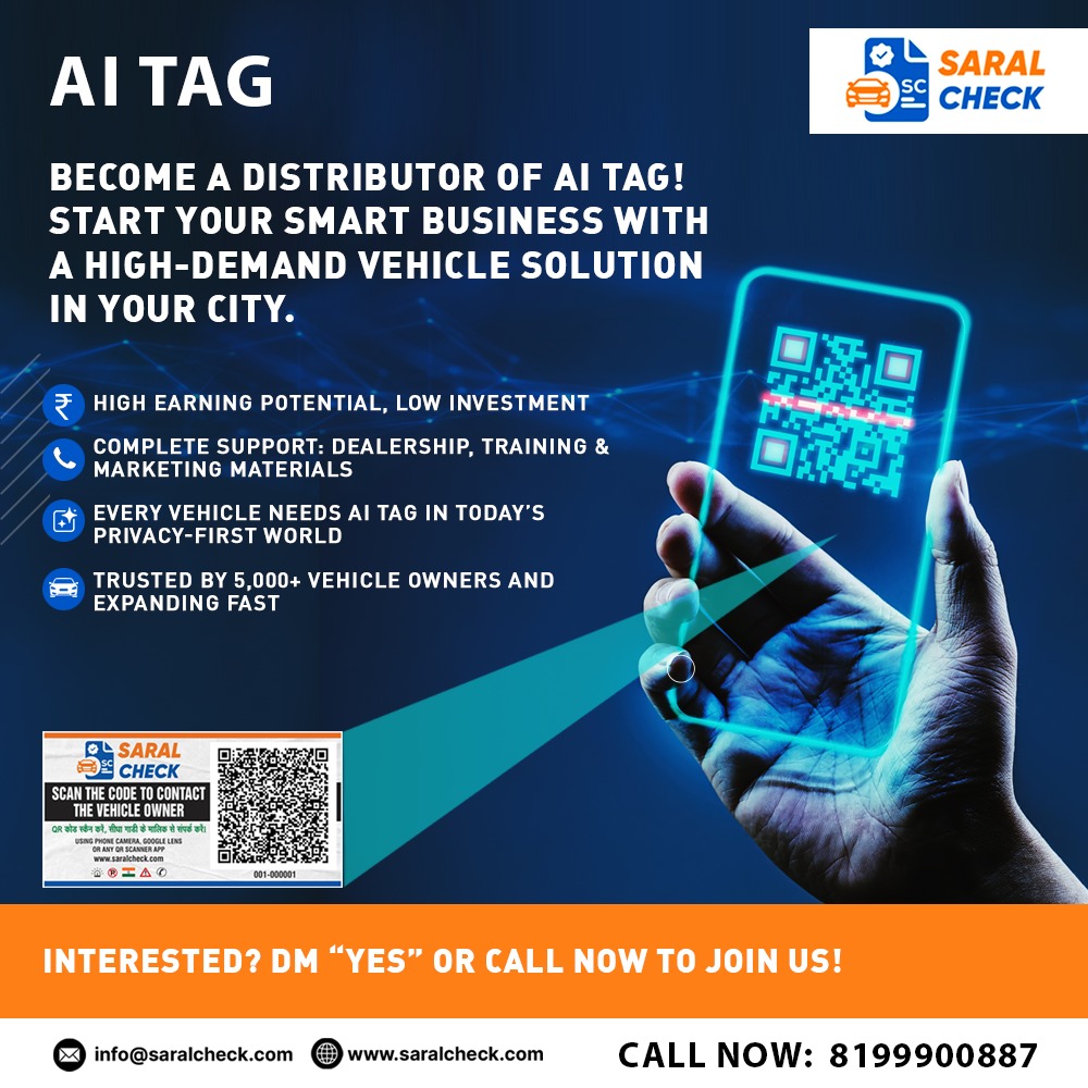 SaralCheck's tweet photo. 🚗Become a Smart Business Owner with Saral Check AI TAG!
Download App - https://t.co/B9GlUf4v6w
📞 +91-8199900887
📧 info@saralcheck.com
🌐 https://t.co/FUErS1TprQ

👇 DM “YES” to get started today!

#AITag #SmartBusiness #StartupIndia #DistributorshipOpportunity #VehicleSafety https://t.co/beJDXQPjCs