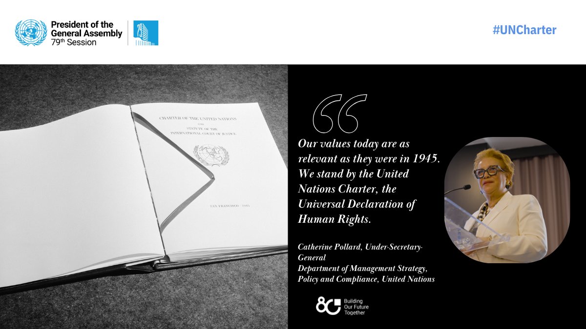 Today marks 80 years since the signing of the #UNCharter-the foundation of Peace, Justice, and Global cooperation. Signed on 26 June 1945 by 50 nations in San Francisco, this milestone invites us to reflect on its legacy and renew our shared commitment to its enduring principles.