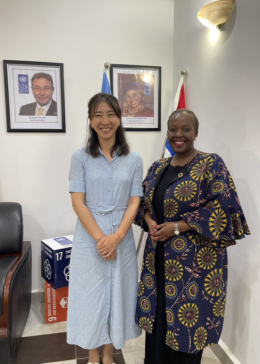 UNDP_TheGambia's tweet photo. Pleased to welcome the Partnership Development Specialist from @UNV_Tokyo, Asako Sakurai. Insightful engagement w/our Resident Representative &amp; @UNDP @UNVolunteers in The #Gambia. Strengthening partnerships to scale volunteer impact &amp; sustainable development

#PartnershipForGoals https://t.co/MdMRfqefjm