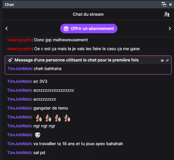 SarozTV's tweet photo. Vraiment des détraqué les gens...

Tu essaies de faire des stream pour divertir les gens, et il y a toujours quelqu'un pour faire chier le monde, la c'est littéralement de la méchanceté gratuite mdrrr https://t.co/mB00swQv9g