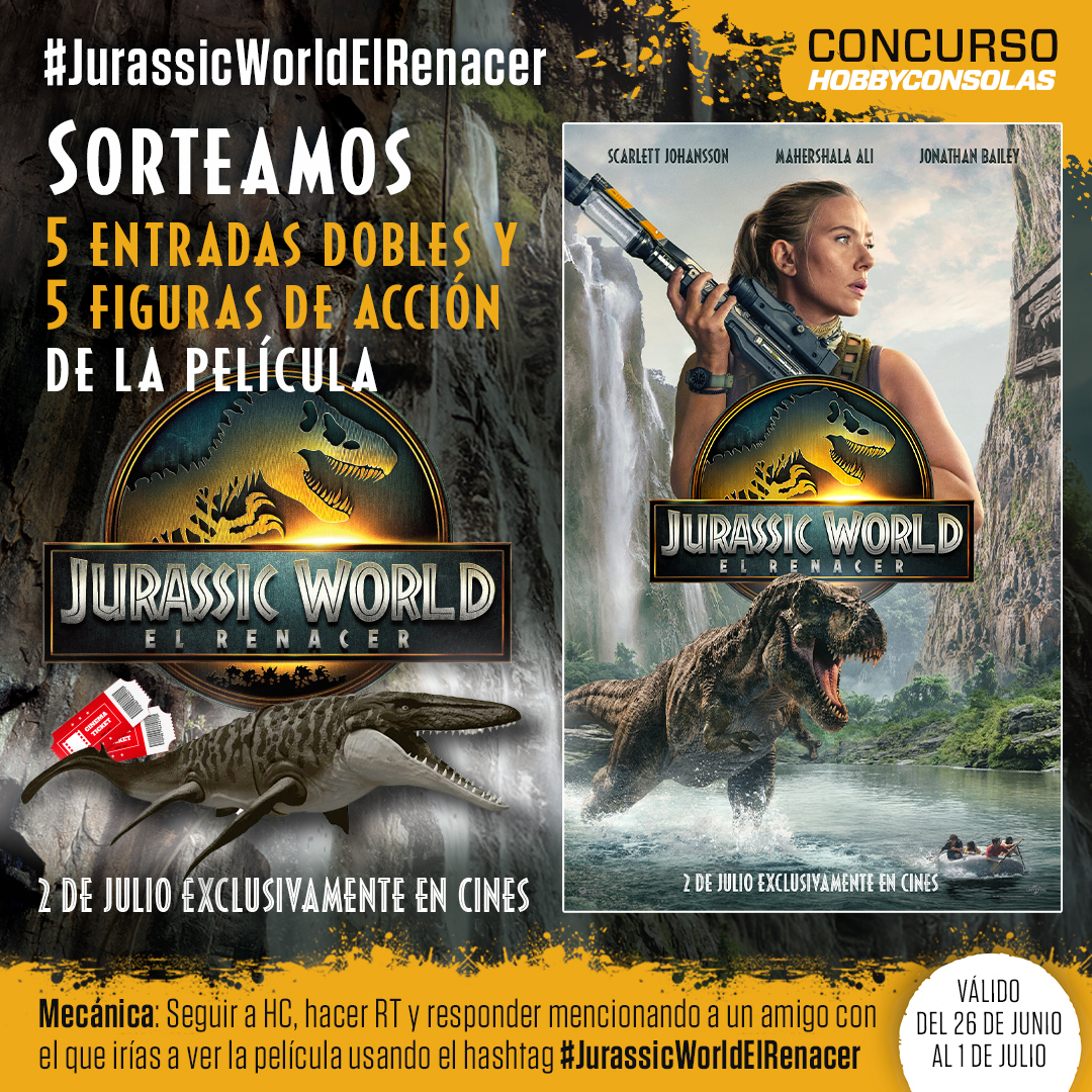 📢 JURASSIC WORLD: EL RENACER, llega a los cines el 2 de julio ¡y sorteamos 5 ENTRADAS DOBLES y 5 FIGURAS DEL MOSASAURIO MORDEDOR!

1️⃣ Síguenos
2️⃣ RT
3️⃣ Responde mencionando a un amigo con el que irás a verla usando #JurassicWorldElRenacer

⏰ ¡Termina el 1 de julio a las 23:59!