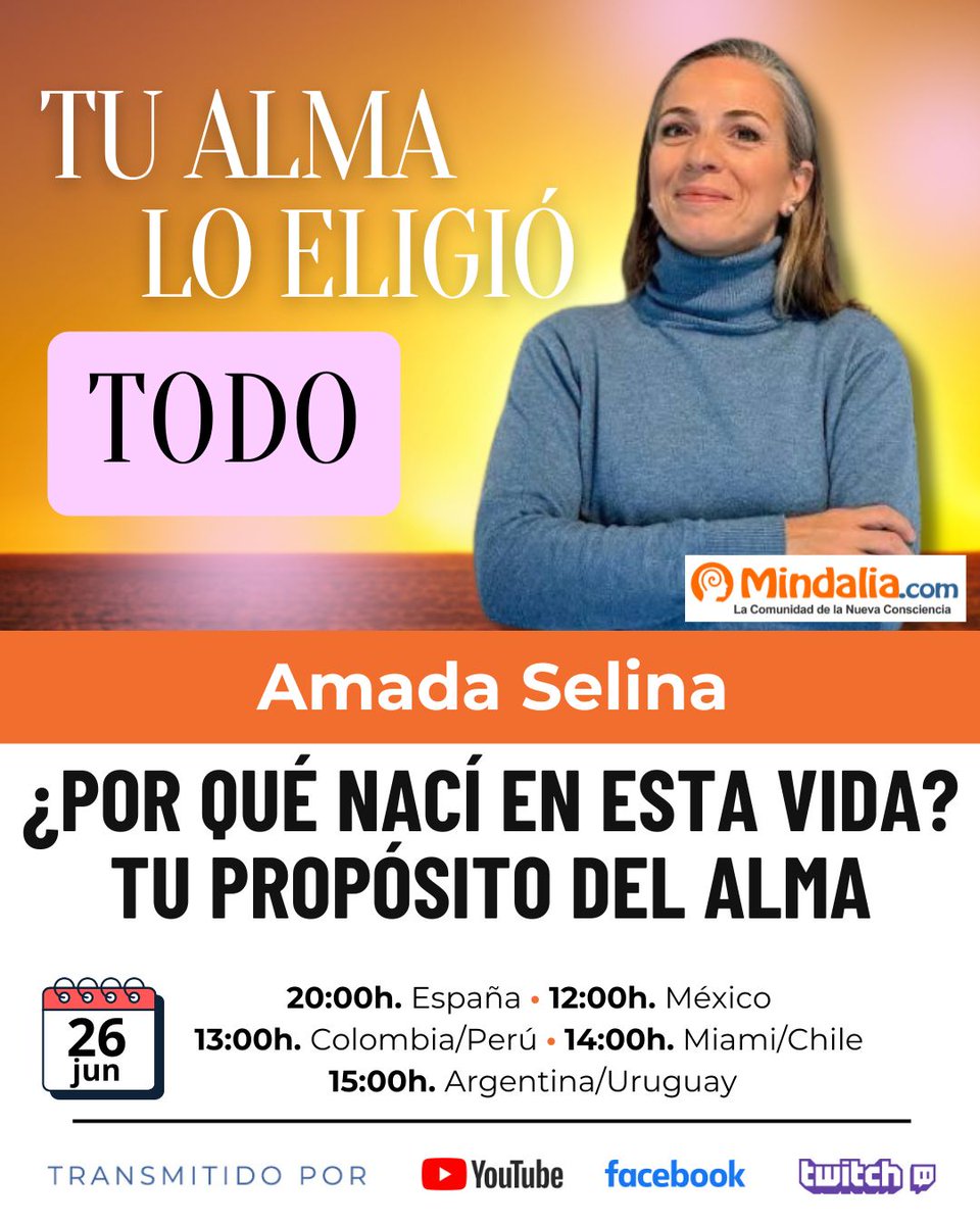 mindaliacom's tweet image. 😱 NO es casualidad que naciste en esta vida. Al cambiar tu energía, tu realidad también cambia

🎤 Hoy te presentamos 4 entrevistas que no vas a poder dejar de ver.

🔗 Desde las 19h. (España) en Youtube e Instagram

#Mindalia #Directos #Consciencia