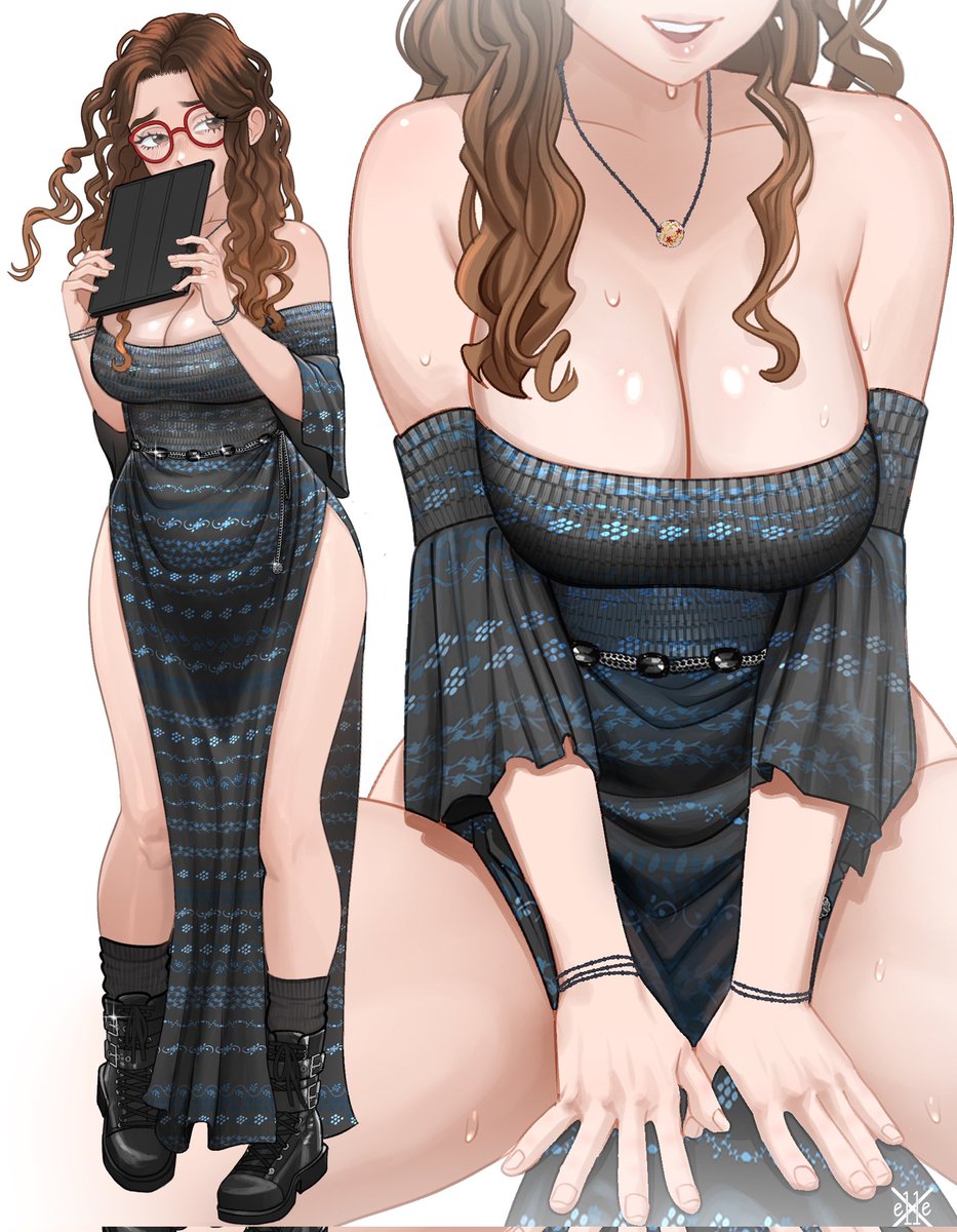 A lady told me I looked very pretty in this dress so I drew it 🫣