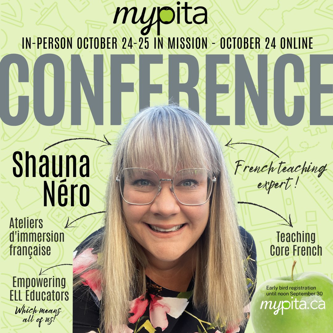 Shauna Néro specializes in language instruction for Core French, French Immersion, and English Language Learners (ELL). See her at the myPITA Fall Conference Oct. 24 mypitaconference.ca #PSAday #myPITA2025 #TeacherPD #ProfessionalLearning  #corefrench  #immersionfrançaise