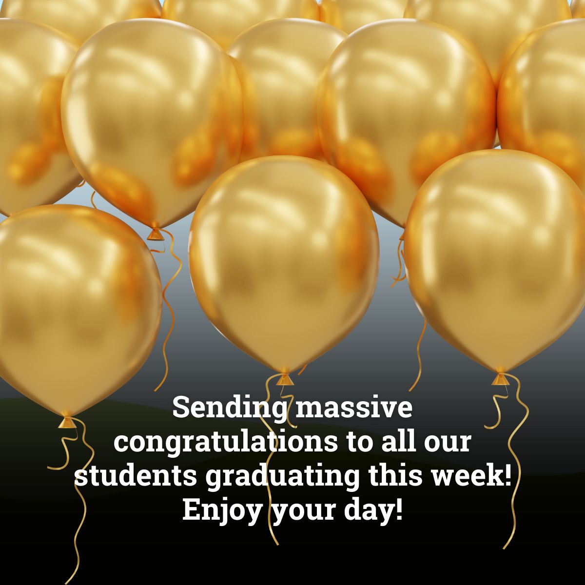 Massive congratulations to all our students who are graduating this week. Well done to you all. We know how hard you have worked to achieve this. Enjoy your special day celebrating with your friends and families, and be proud of everything you have achieved. Have a great day!