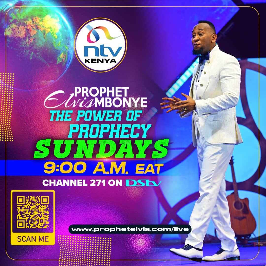 ntvkenya's tweet photo. Tune in to NTV Kenya this Sunday at 9:00 A.M. for a captivating episode of "The Power of Prophecy" by Prophet Elvis Mbonye. @Prophet_elvis 

#ProphetElvisMbonye https://t.co/BSGDOGmrjp
