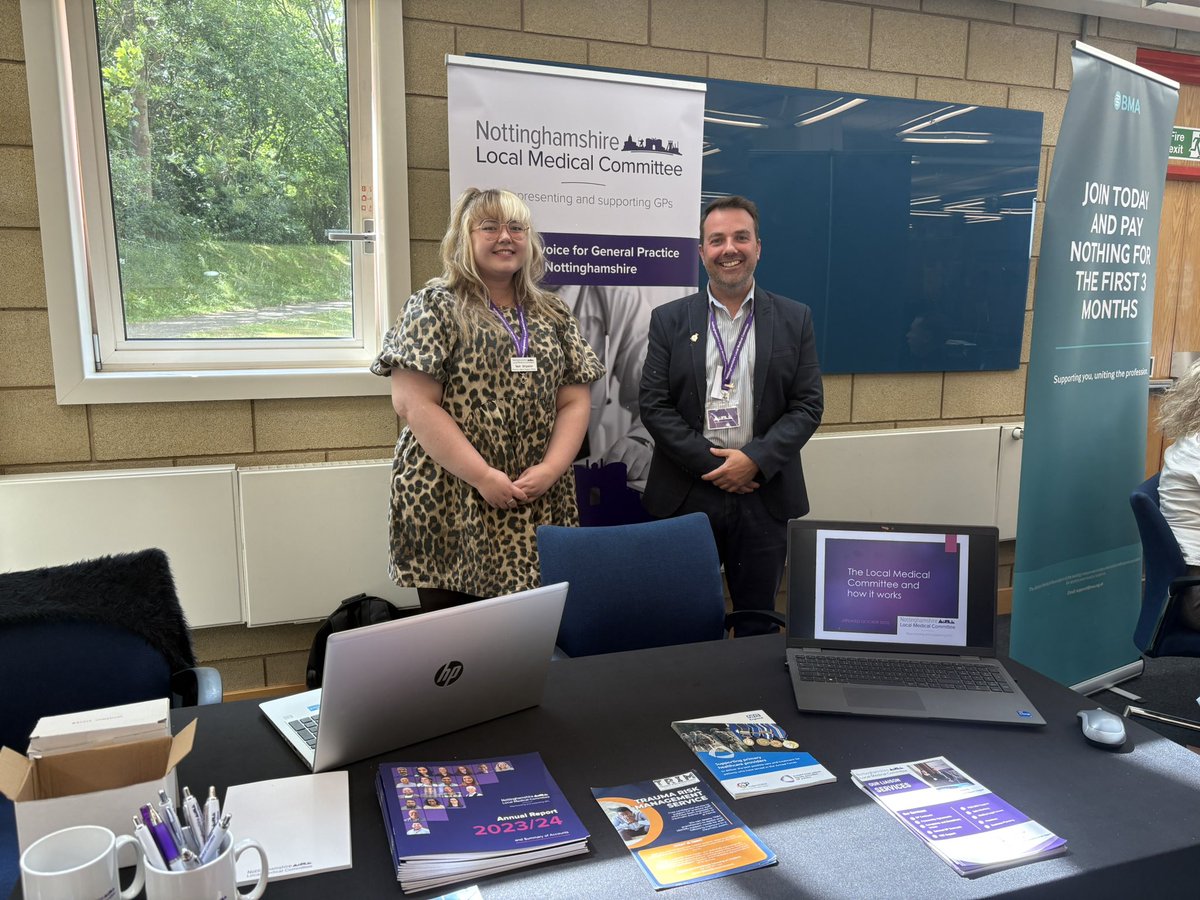Ready to meet the future of the GP profession at the Early Career GP Conference for East Midlands. Great to represent Nottinghamshire and discuss the challenges our colleagues face and how we can support them. Come and say hi to Tash and Stu.