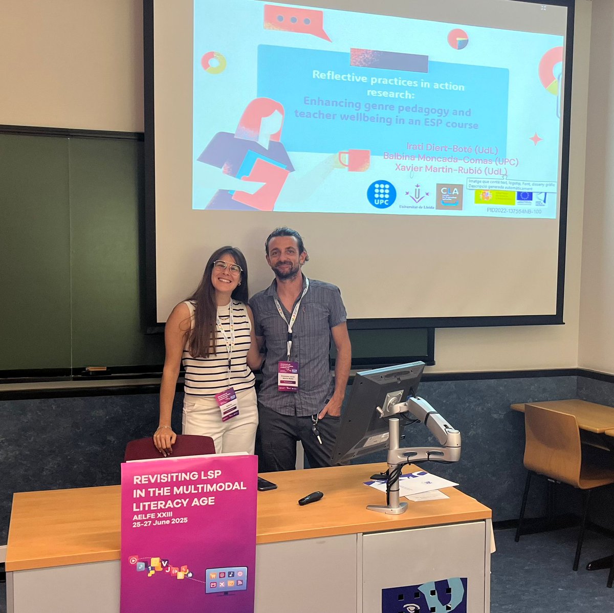 CLA: Cercle de Lingüística Aplicada (@udlcla) on Twitter photo 💡 Great talk at <a href="/AELFE_org/">AELFE Association</a> by <a href="/irati_db/">Ir_a_ti</a> <a href="/balbiina_MC/">Balbina</a> and Xavier Martin on using #Action_Research to enhance #genre_pedagogy and support #teacher_wellbeing in ESP teaching! 🙌 You can read their study here (<a href="/IbericaJournal/">IBERICA JOURNAL</a>) revistaiberica.org/index.php/iber… 💡 Great talk at <a href="/AELFE_org/">AELFE Association</a> by <a href="/irati_db/">Ir_a_ti</a> <a href="/balbiina_MC/">Balbina</a> and Xavier Martin on using #Action_Research to enhance #genre_pedagogy and support #teacher_wellbeing in ESP teaching! 🙌 You can read their study here (<a href="/IbericaJournal/">IBERICA JOURNAL</a>) revistaiberica.org/index.php/iber…