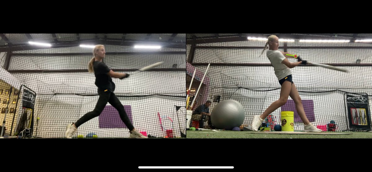 Progress is such an important thing to strive for not only to see results but to improve yourself and confidence! It is so cool to be able to see how my swing has developed from a little less than a year ago to now! 
(Left was taken in 2024, Right was from yesterday)