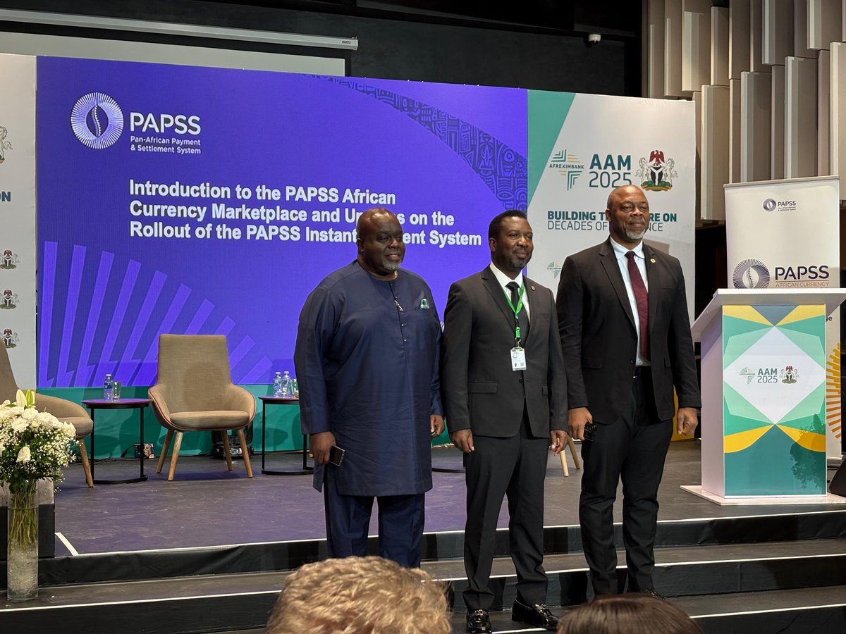 cngn_co's tweet photo. #AAM2025  brought together key figures driving financial innovation across Africa including the CEO, Deputy CEO, and Management Board of @papss_africa , the Executive Vice President of @afreximbank, and Founding Directors of @cngn_co.

A key highlight was the panel session unveiling the PACM platform, featuring Mike Ogbalu III, CEO of @papss_africa , and Ernest Mbenkum, Founder and CEO of Interstellar Inc @mbenkum where they shared insights on bringing institutional African payments onchain via @bantublockchain .

#Afreximbank #BuildingTheFuture #GlobalAfrica #AfCFTA #GlobalAfrica #Abuja