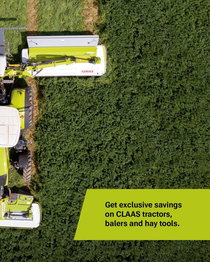 With the CLAAS Limited Inventory Sale, you can upgrade your equipment AND save money, now through June 30. That includes financing as low as 1.99% on select CLAAS tractors, balers and hay tools. Call us today at 844-773-7160