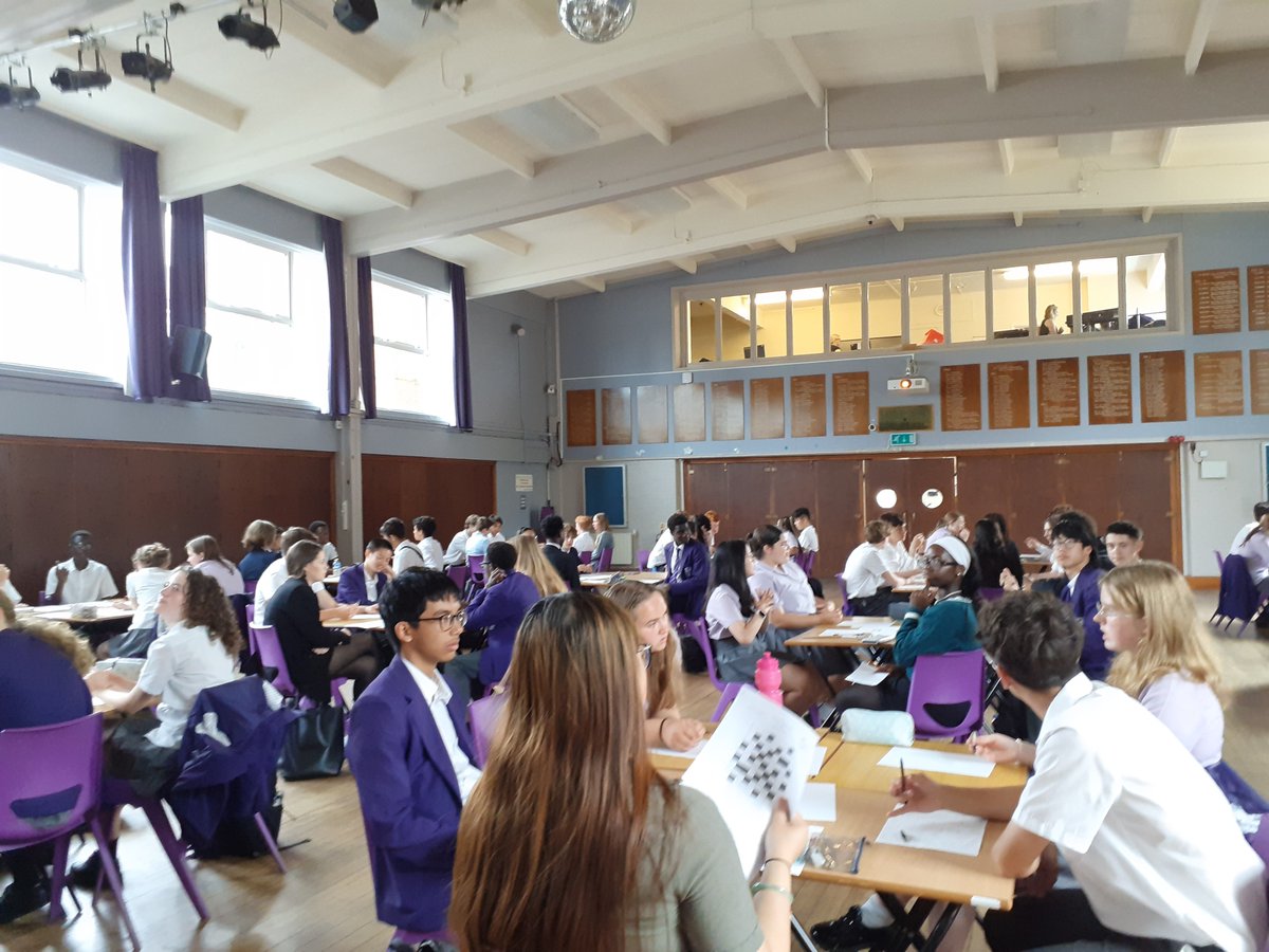 Chis_and_Sid's tweet image. Year 10 undertaking a Maths Challenge in the Main Hall this morning.

#Mathematics #mathschallenges #chisandsid #skillsbuilding #keystage4 #academicexcellence