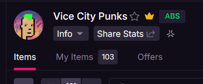 Just minted 100 of <a href="/ViceCityPunks/">Vice City Punks ✳️</a>  LFG