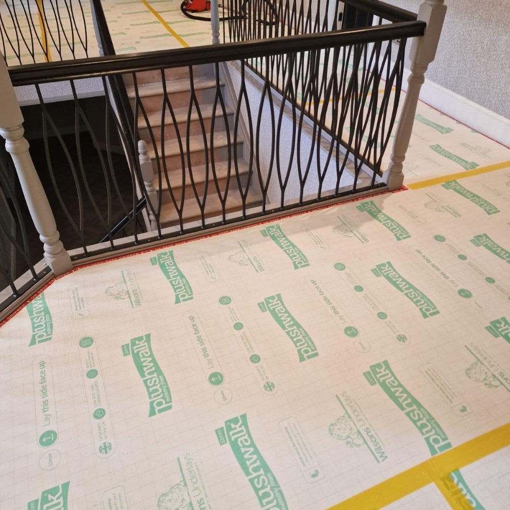 This beautiful home has had our Plushwalk12 fitted on the stairs &amp; landing for ultimate underfoot comfort &amp; long-lasting durability - installed Yorkshire Flooring Company 🙌 

This has also been paired with our ultra high strength bonding tape with the joins secured correctly 💪