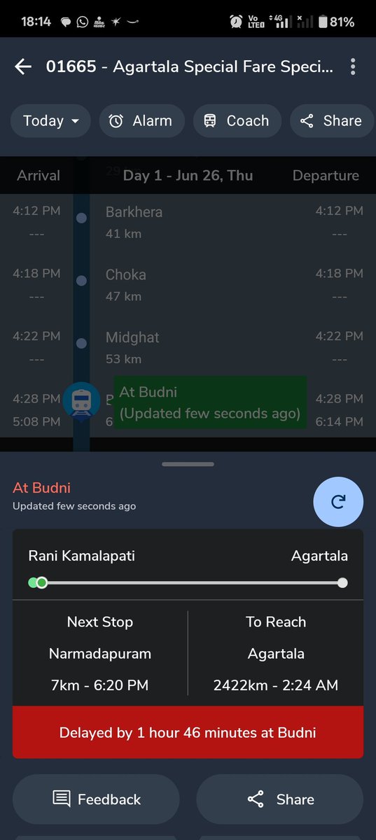 randhir0405's tweet photo. @RailwaySeva महोदय ट्रेन no 01665 जिसे कही भी खड़ी कर दिया जा रहा है अगर स्पेशल ट्रेन होने के कारण इसे रोका जा रहा है तो फिर ऐसे ट्रेन न चलाए ।अगर इस तरह की स्थिति रही तो बुलेट और बंदे भारत चलाने का क्या फायदा।please run train on timely
@AshwiniVaishnaw https://t.co/Y2LF3H4cmm
